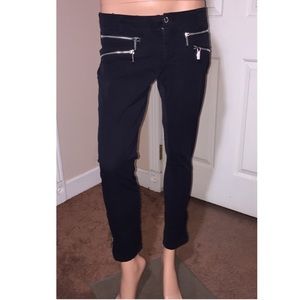 Michael Michael Kors Black Zipper Ankle Jeans